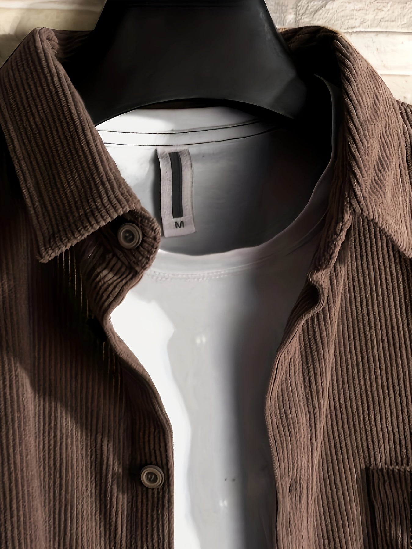 Men's Corduroy Casual Long Sleeve Shirt for Autumn