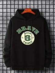 Men's Brave 3 Print Hoodie Sweatshirt Drawstring Hooded