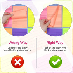 Fluorescent Mini Note Sticker 40 Pages Horizontal Line Book