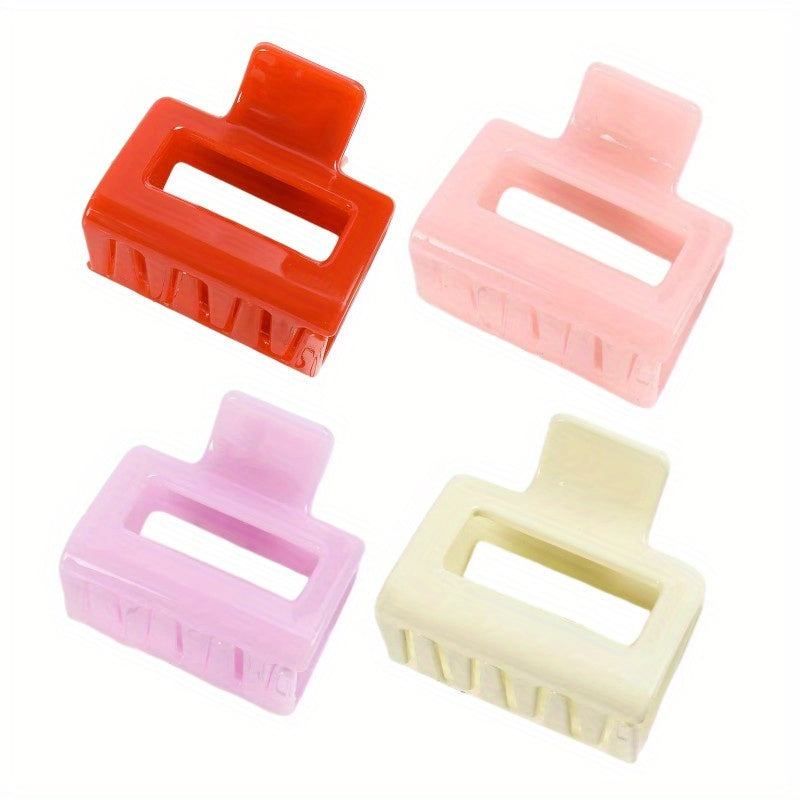 4pcs Mini Square Hair Claw Ponytail Holder Hair Accessories for Women