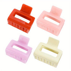 4pcs Mini Square Hair Claw Ponytail Holder Hair Accessories for Women