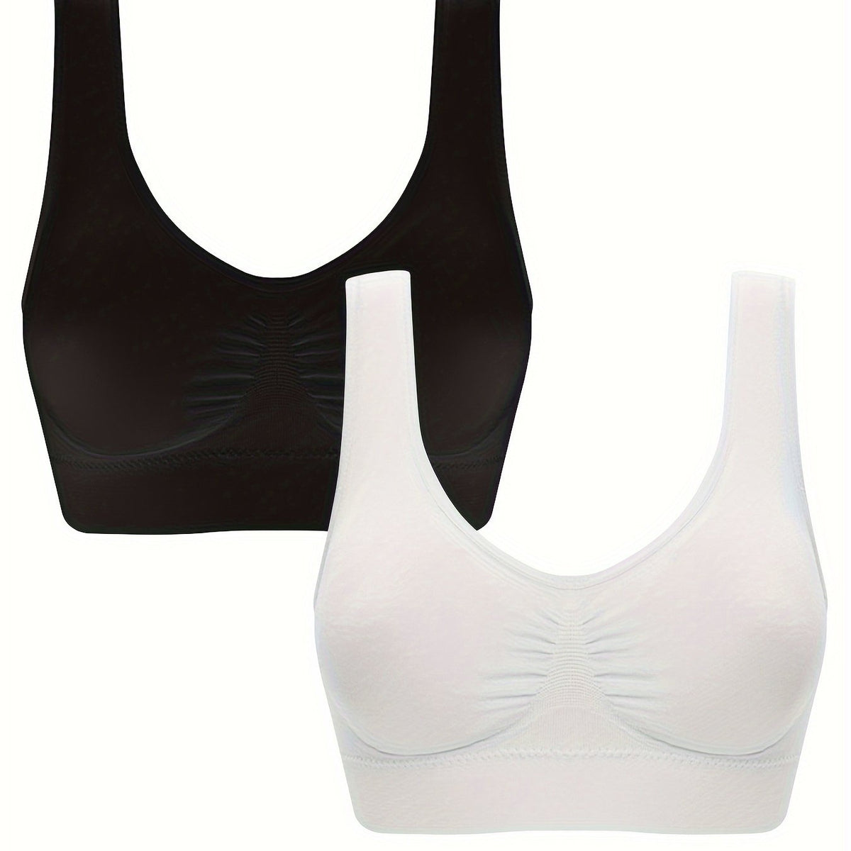 2pcs Wirefree Sports Bra Yoga Crop Top Women's Activewear
