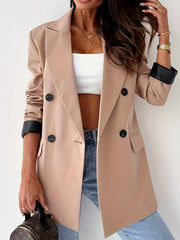  Women's Solid Long Sleeve Blazer