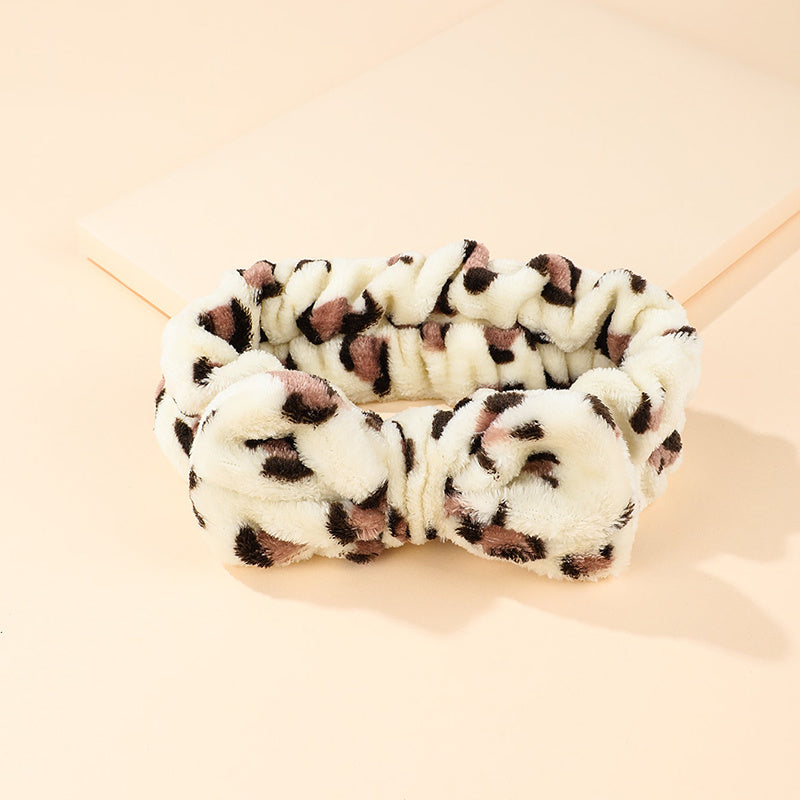 Leopard Bowknot Makeup Headbands for Women
