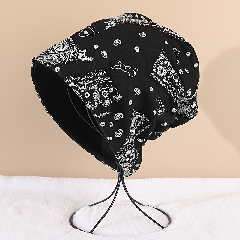 Cashew Print Knitted Bag Head Hat Street Hip Hop Pullover Hat