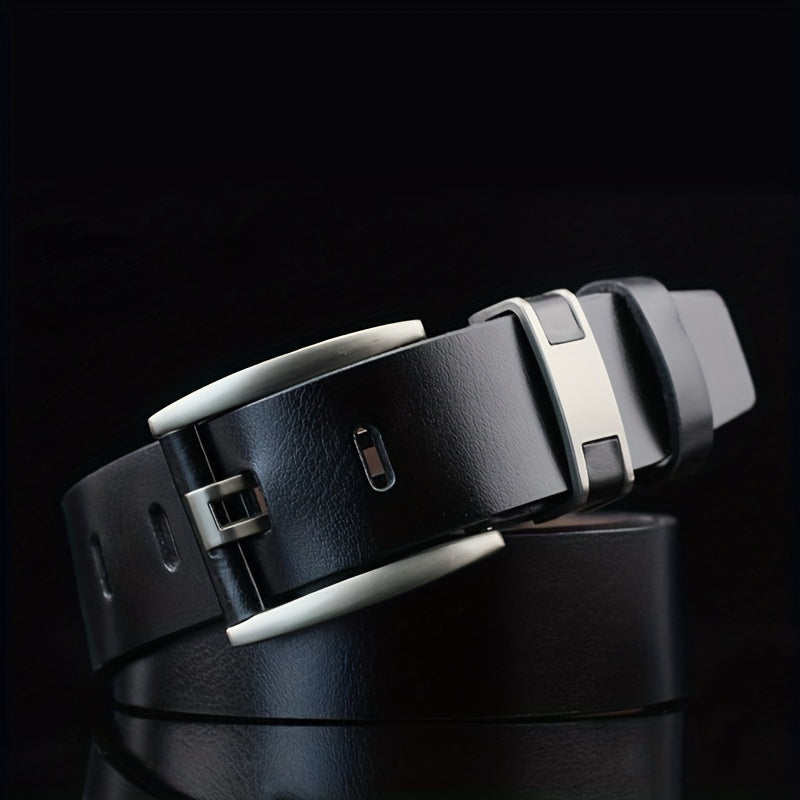 Men's Pin Buckle Leather Belt Waist Strap for Jeans Pants