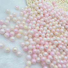 30PCS 10MM Pink Gradient Acrylic Round Beads DIY Jewelry Making Crafts