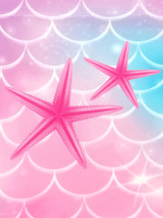 Girls Tie Dye Mermaid Bikini Set Ruffle Trim Cami Top & Shorts & Mermaid Tail