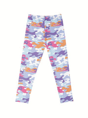 Girls Leopard Camo & Tie Dye Leggings Elastic Waist Yoga Pants