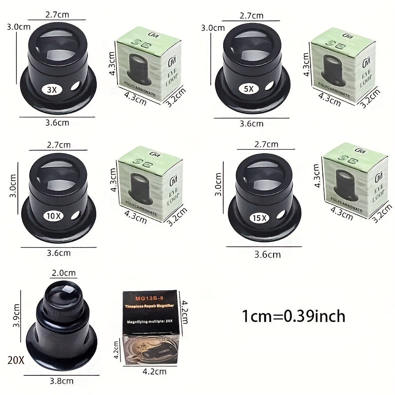 94PD Jewelers Eye Loupe Loop Magnifier Monocular Magnifying Glass