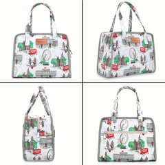 Floral Print Insulated Lunch Bag for Outdoor Picnics