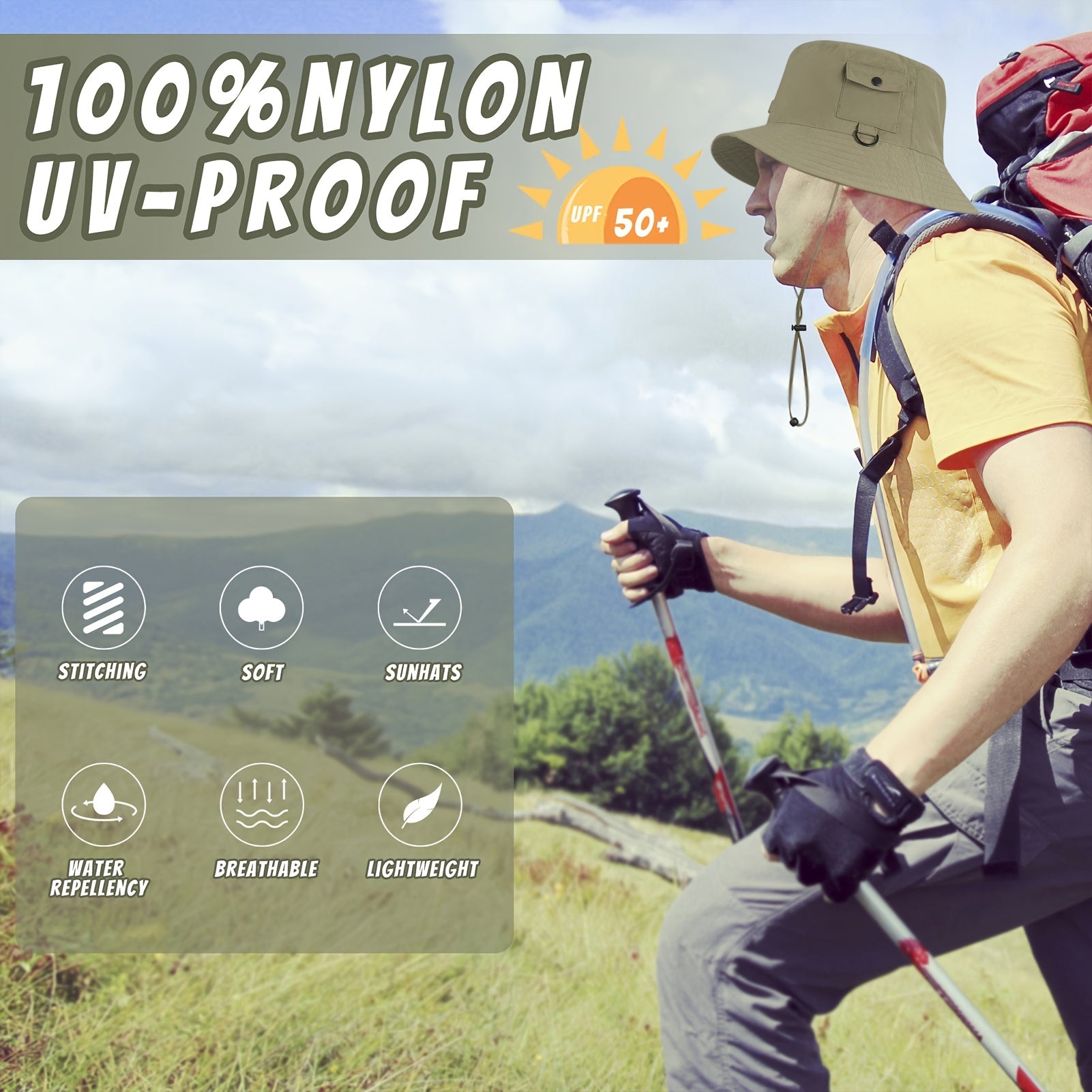 Summer Bucket Hat Sun Hats Travel Cap Fishing Hat Waterproof