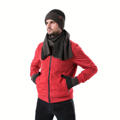 Jacquard Touch Screen Gloves Beanie Hat Scarf Set