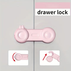 2pcs Baby Safety Lock Anti-pinch Drawer Refrigerator Cabinet Door Sliding Lock
