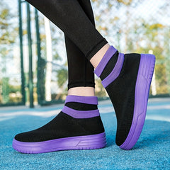 Women's Knit Breathable Sneakers Lightweight Slip-on Casual Shoes