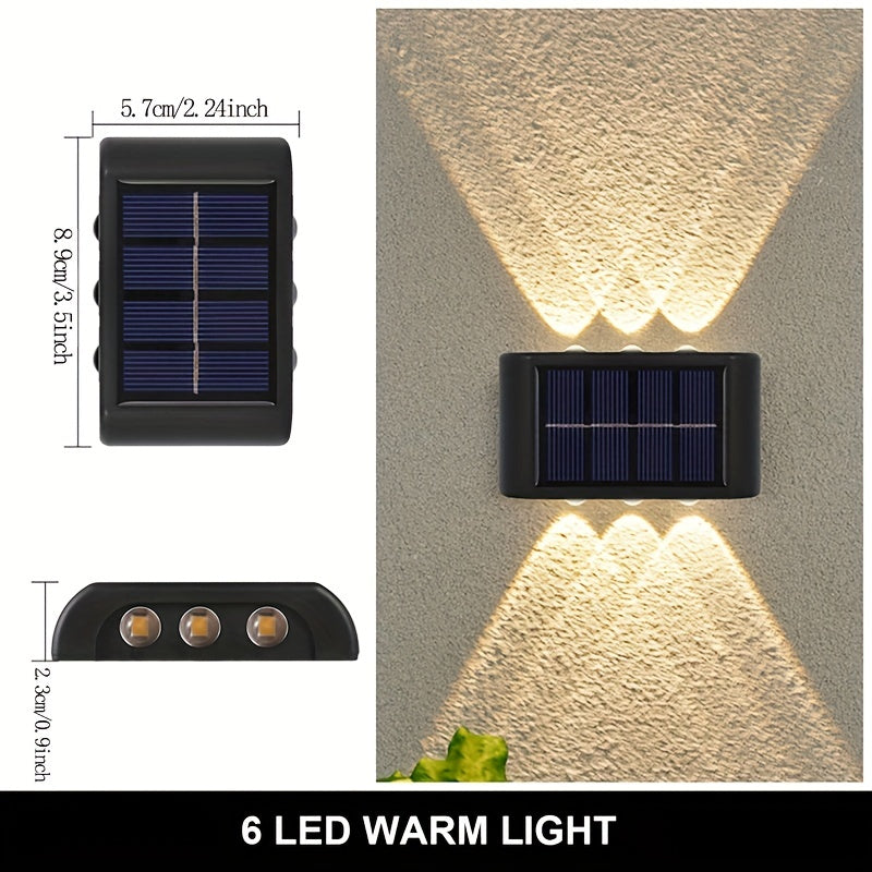 Solar Wall Lamp 6LED Outdoor Courtyard Wall Lamp Garden Decor Fence Wall Lamp