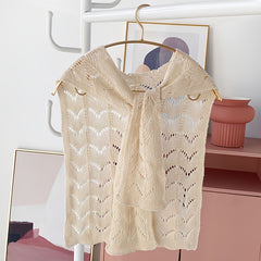 Geometric Hollow Out Shawl Knitted Warm Wrap Thin Breathable Cape Cardigan