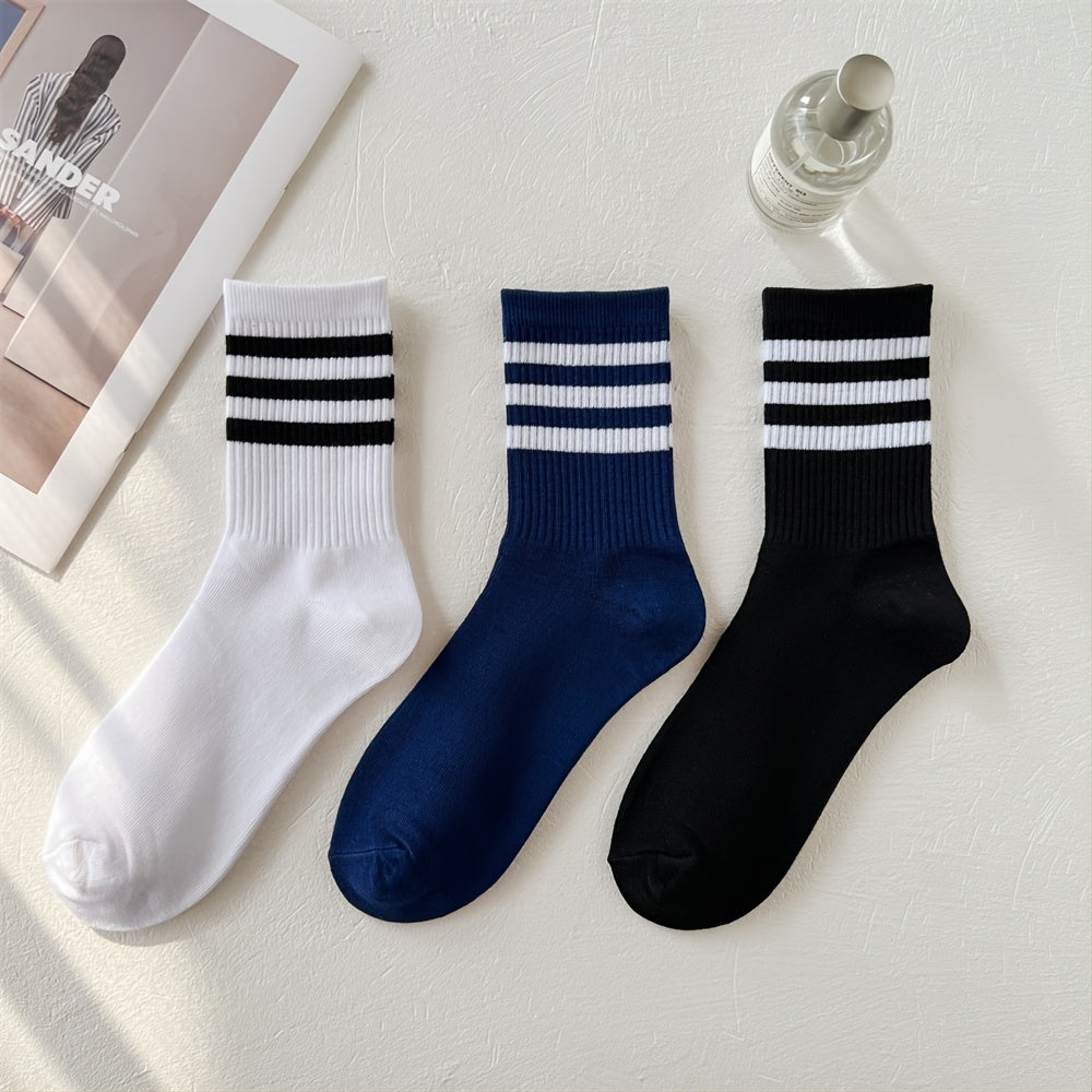 Men's Crew Socks for Cycling Running Basketball Fitness
