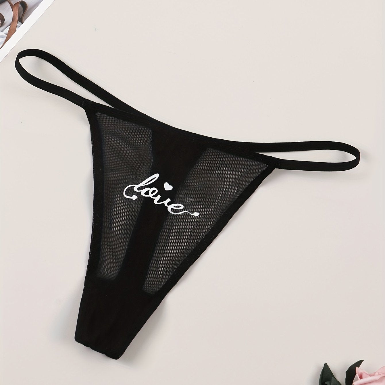 Letter Print Seamless Thongs Low Waist Intimates Panties
