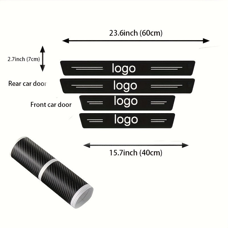 Carbon Fiber Pattern Car Threshold Strip Door Pedal Protection