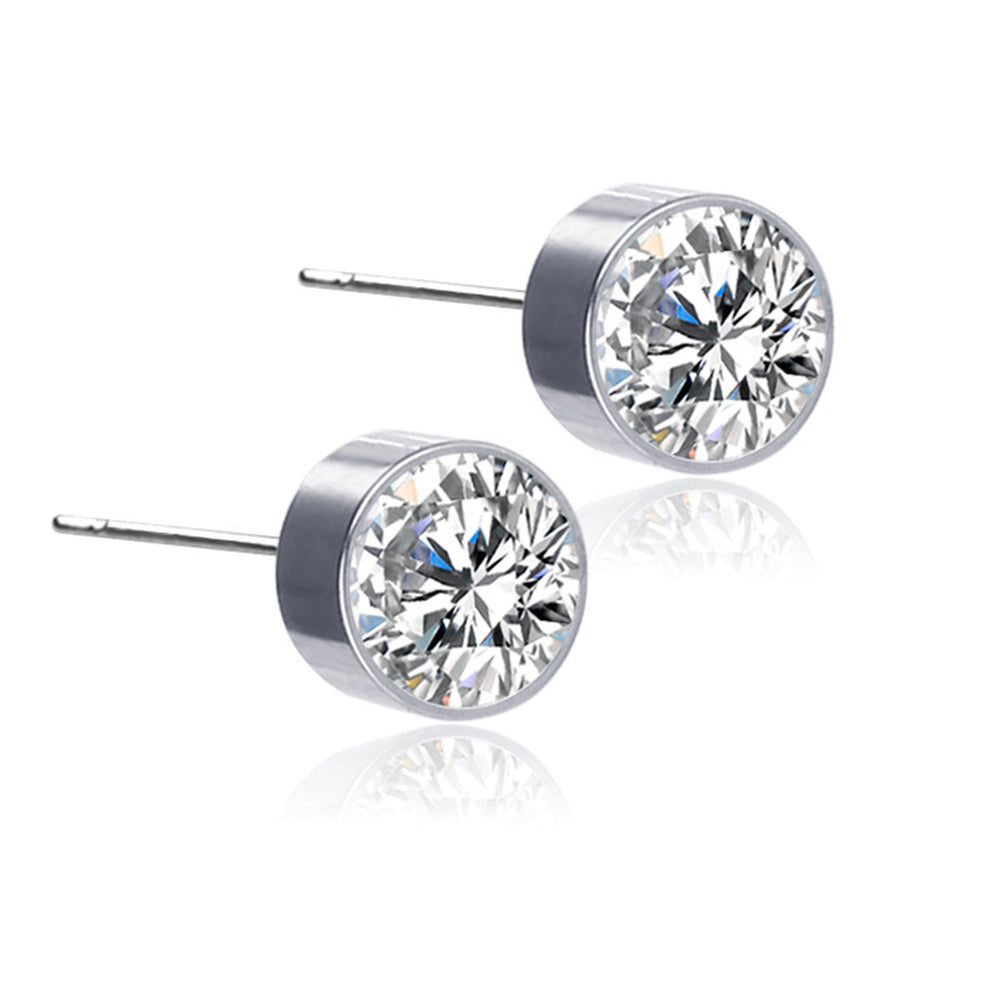 Men's Stainless Steel Drill Ear Pins Ear Cuffs Earrings
