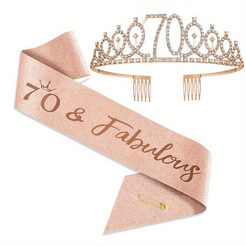AB Rhinestone Happy Birthday Queen Tiara for Women