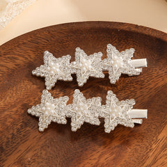 Rhinestone Pearl Star Hair Clip Y2K Barrette Hair Accessories