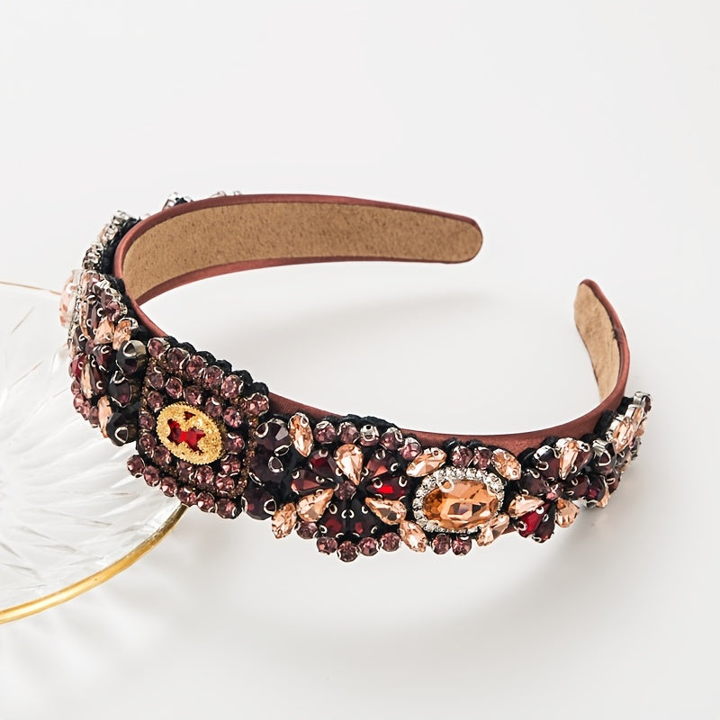 Rhinestone Pearl Headband Velvet Jewelry Hairband