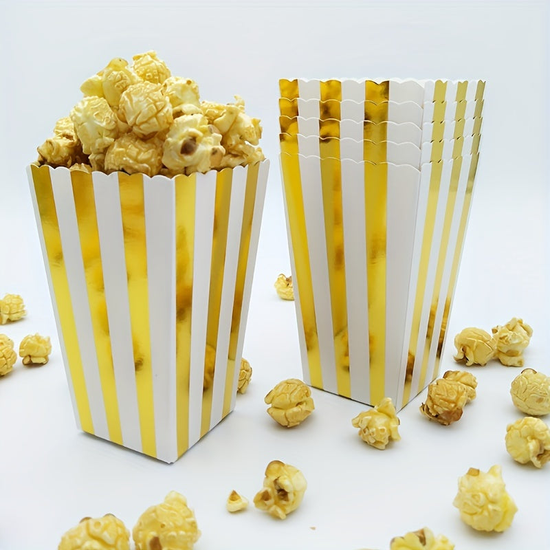 12pcs Dot Wave Striped Popcorn Boxes for Xmas Weddings Birthdays