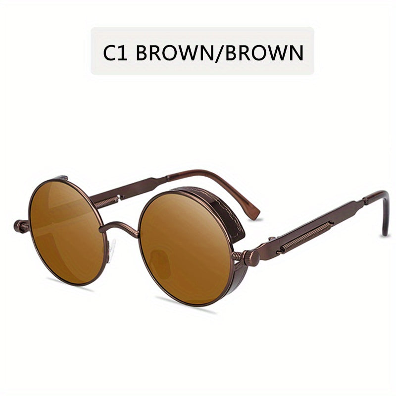Steampunk Sunglasses Vintage Round Classic Mirrored Glasses