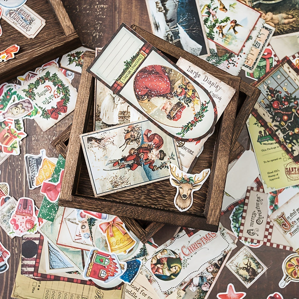 138pcs Retro Christmas Stickers DIY Gift Stickers