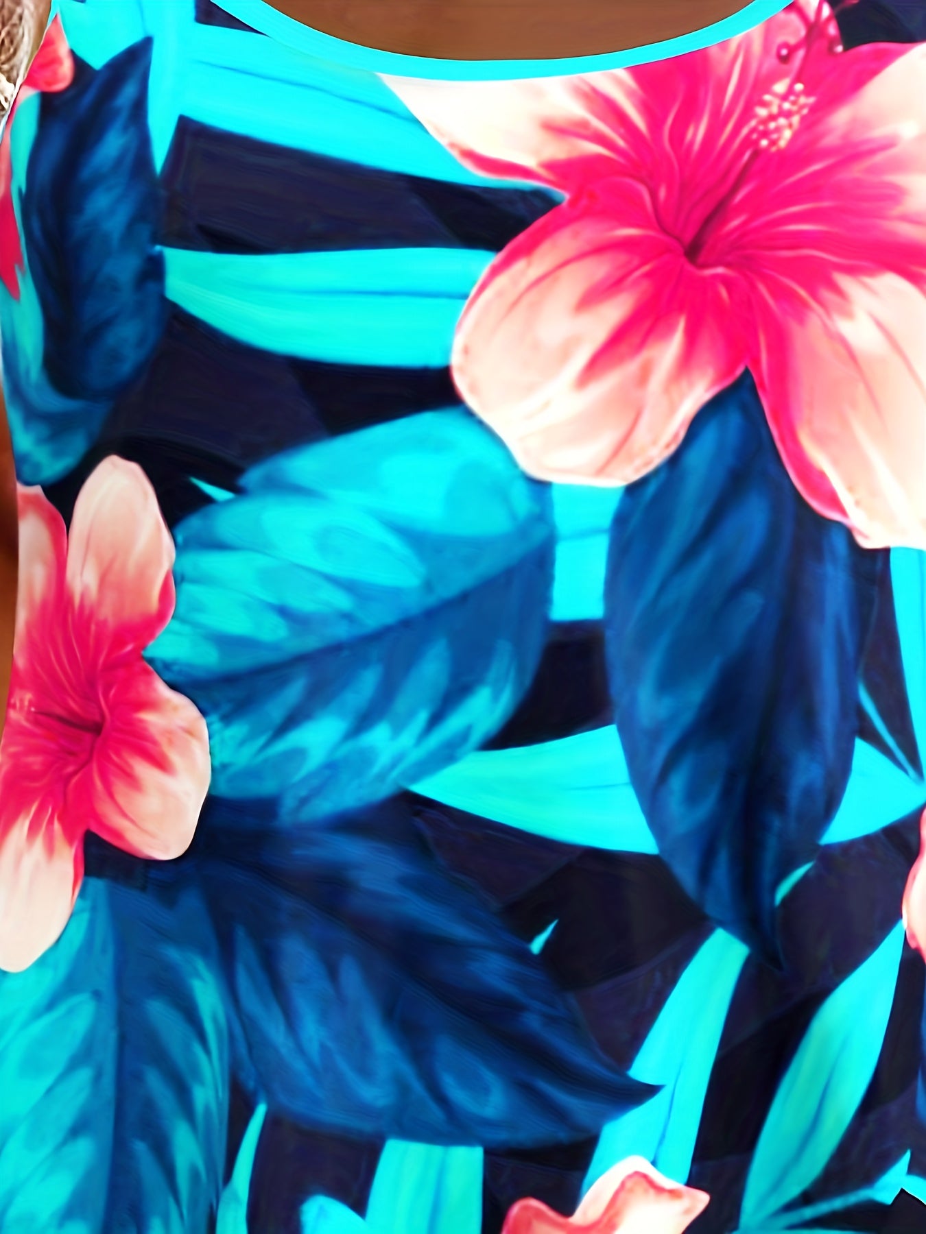  Floral Print Tankini Set: Cami Top & Shorts Swimsuit 2 Piece