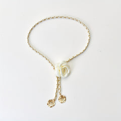 Camellia Flower Waist Chain Metal Waistband for Women