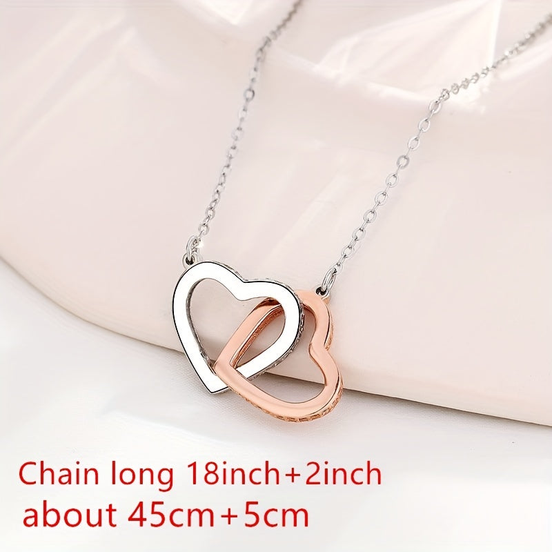 Hearts Necklace For Girls Jewelry With Card - Birthday Graduation Christmas