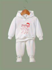 Girls 2pc Alphabets Hooded Sweatshirt & Sweatpants Set