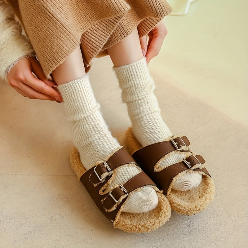 3 Pairs Soft Mid Tube Socks Women's Stockings