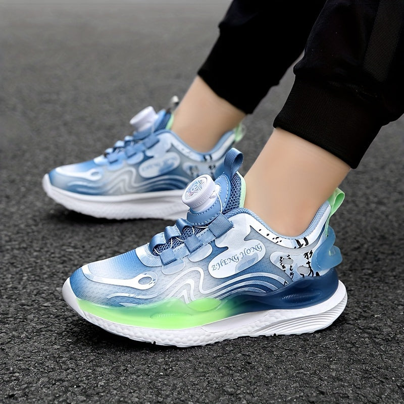 Kid's Non Slip Basketball Shoes w/ Rotating Buckle & Comfy Design