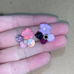 10Pcs 21mm Rhinestone Flower Buttons for DIY Wedding Gift Bouquet Decoration
