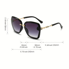 Large Square Rhinestone Polarized Sunglasses UV400