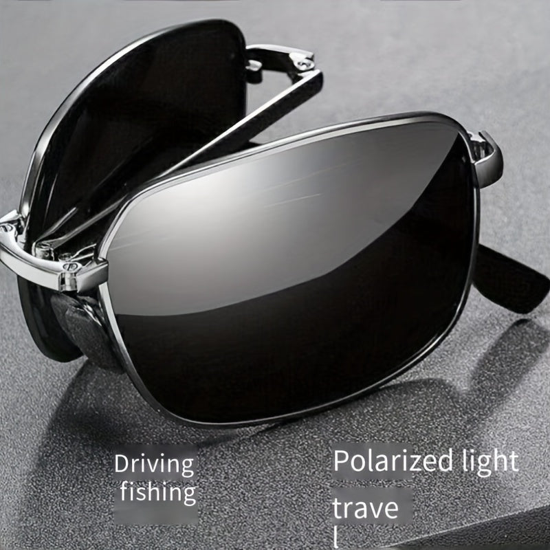 Men's Polarized Photochromic Folding Sunglasses UV Protection