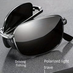 Men's Polarized Photochromic Folding Sunglasses UV Protection