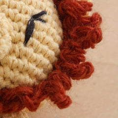 Handwoven Lion Rattle Toy Soft Plush Baby Bell Toy