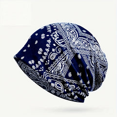 Paisley Print Lightweight Beanie Elastic Skull Hat Women Turban Cap