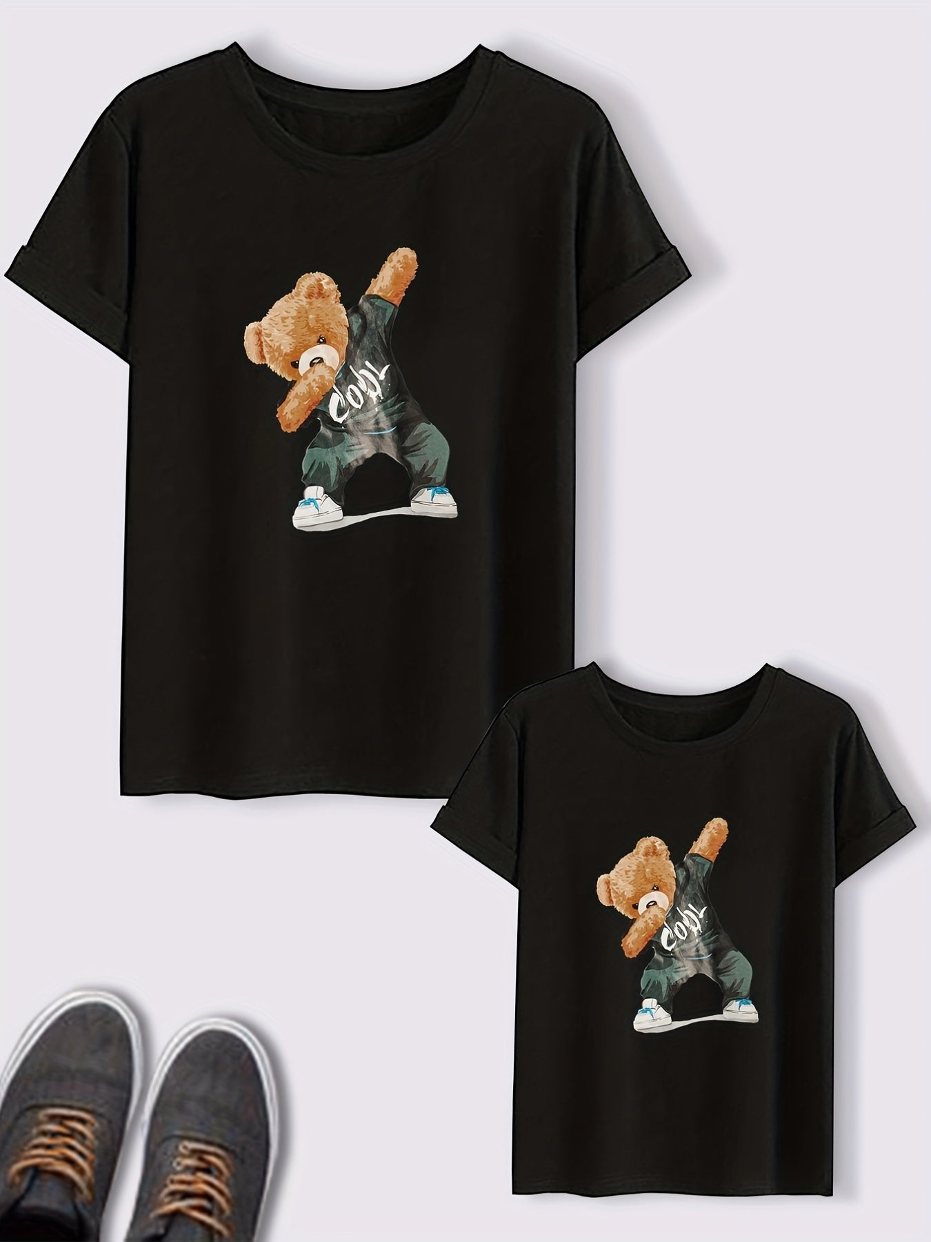 Bear Print Matching T Shirt Set for Parent & Child