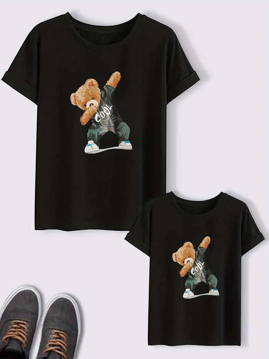 Bear Print Matching T Shirt Set for Parent & Child