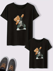 Bear Print Matching T Shirt Set for Parent & Child
