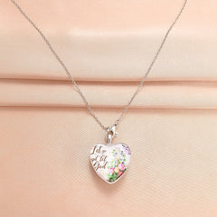 Heart Shaped Crystal Pendant Rose Necklace