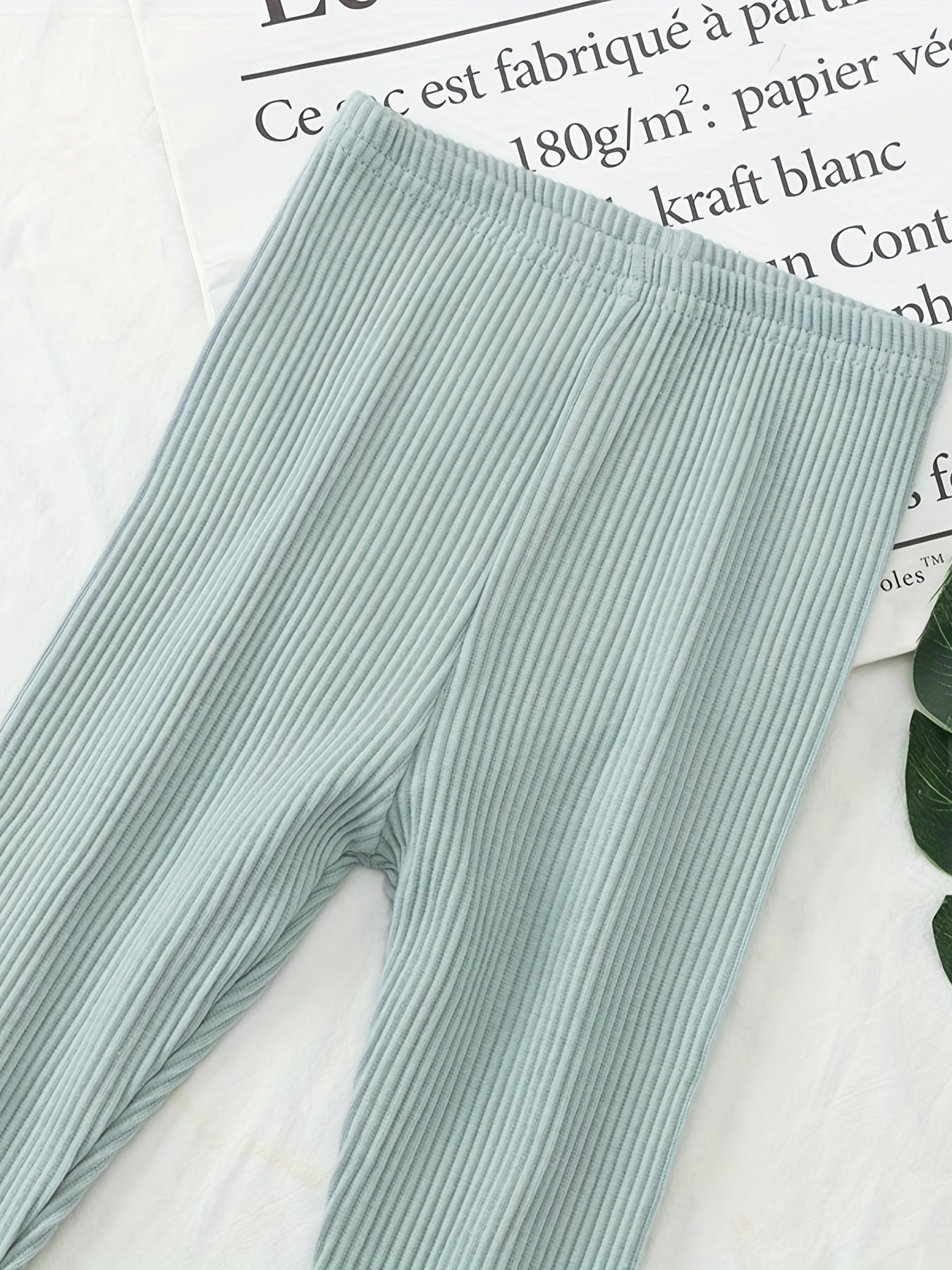 Baby Ribbed Knit Cotton Leggings, Fall Winter Pants