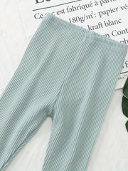 Baby Ribbed Knit Cotton Leggings, Fall Winter Pants