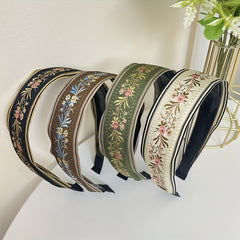 Vintage Flower Embroidery Headband Sweet Hair Accessory